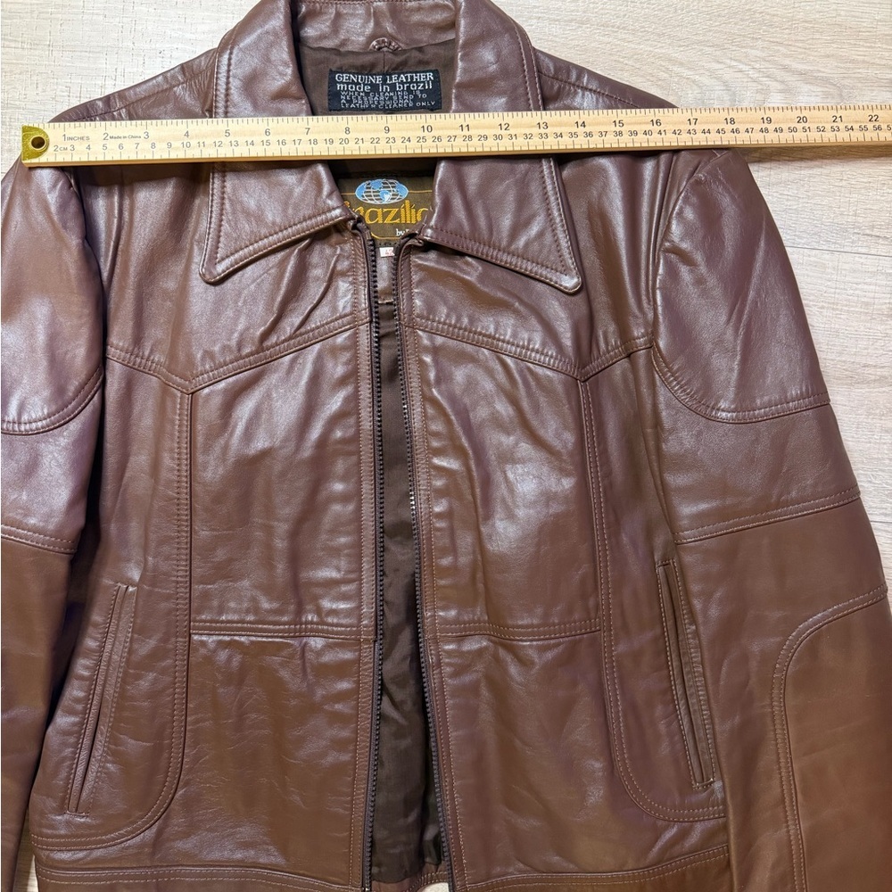 Brazilia by D&H women’s genuine leather jacket, size 42 in rich chocolate brown - Picture 8 of 9